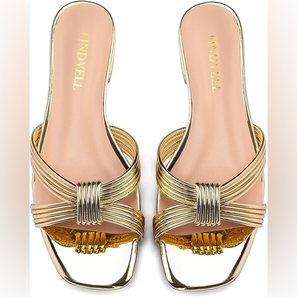 Gold Women's Flat Sandals
